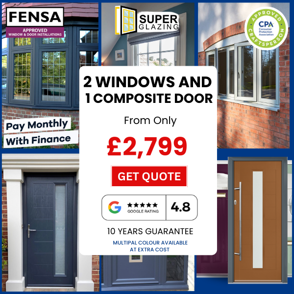 2 windows and 1 composite door